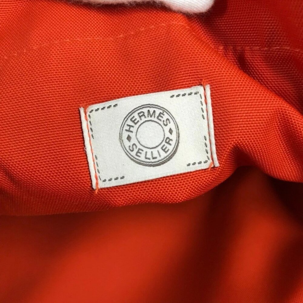 HERMES sacked panther jug room bag backpack Backpack cotton Navy/Brown - Picture 8 of 14